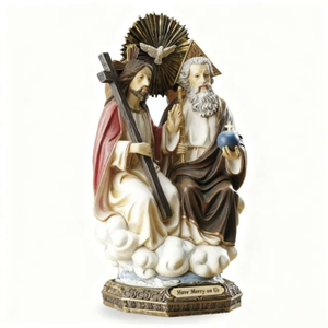 Statua della Sacra Trinità in Resina, Figurina del Padre, del Figlio e dello Spirito Santo a Forma di Colomba, Scultura Religiosa per Altare Domestico e Decorazione della Chiesa - Product Image 1