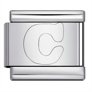 Bracelet modulaire en acier inoxydable anti-ternissement avec breloque italienne - Initiales personnalisées A-Z - Vente en gros de bijoux - Product Image 4