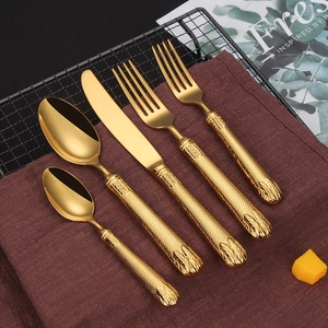 Juego de Cubiertos de Acero Inoxidable Dorado, Cubiertos Personalizados al por Mayor para Restaurantes, Hoteles y Bodas, Cucharas y Tenedores Plateados - Product Image 1