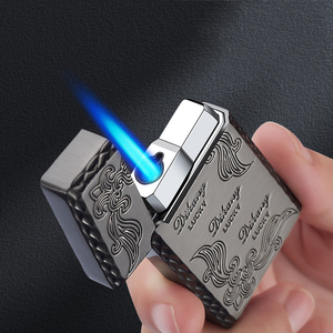Encendedor portátil de grabado Vintage, encendedor fuerte, llama azul chorro, encendedor de negocios, reciclable - Product Image 4