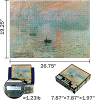 Puzzle de table 1000 pièces, thème Peinture, Art Fin, Peinture Célèbre, Impression du lever du soleil, Art Déco
