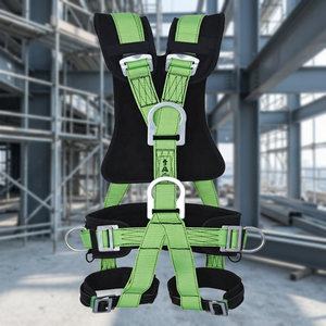 Arnés de Seguridad de Cuerpo Completo Verde con Correas Ajustables y Cintas Resistentes para Uso Industrial y Construcción - Product Image 3