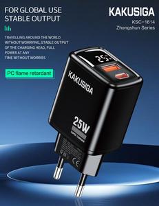 Chargeur rapide numérique KAKUSIGA 2026 à double <span class=keywords><strong>port</strong></span> PD25W+QC3.0 (EU) avec plusieurs protections et compatibilité de tension mondiale - Product Image 2