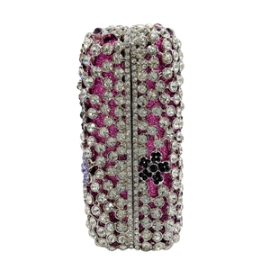 Bolso de Noche Elegante con Cristales y Mariposas Florales para Mujer, Cartera de Mano con Pedrería para Invitadas de Boda, con Cadena Extraíble - Product Image 4