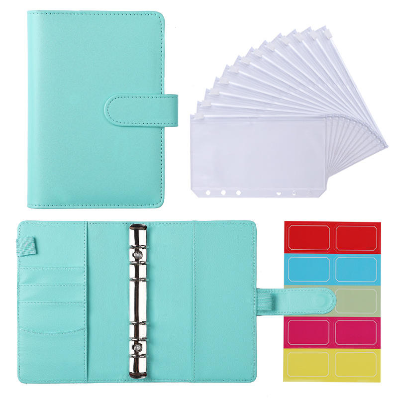 A6มาการองเขียว + 12ถุงซิป + ป้ายสี