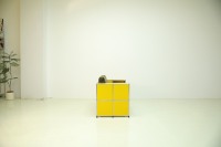 Combinación de muebles modernos para sala de estar, marco duradero de acero inoxidable con sofá y silla con acento amarillo