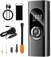 Gonfleur de pneu Compresseur d'air portable Pompe à pneu de voiture sans fil 150 PSI avec lumières LED et écran numérique pour voitures, motos, E-B