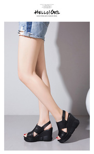 Women Summer Platform Thick Sole Peep Toe European and American Style <b>Sandals</b> With Wedge Strap Roman <b>Sandals</b> - Product Image 6