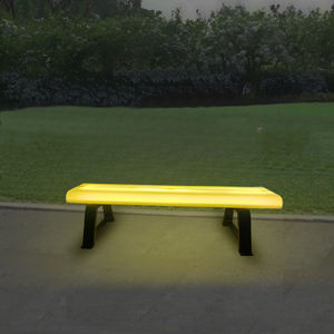 Banco moderno de plástico con luz Led, muebles de jardín, Led Banco Comercial de <span class=keywords><strong>aeropuerto</strong></span>, sillas de Banco largas brillantes - Product Image 1