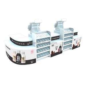 Mostrador de cajero de madera resistente, estante de supermercado para tienda de conveniencia, pago, promoción frontal, estante de exhibición - Product Image 3
