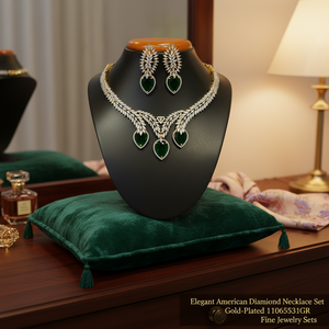Elegante conjunto de collar de diamantes americanos chapado en oro 11065531GR conjuntos de joyería fina - Product Image 3