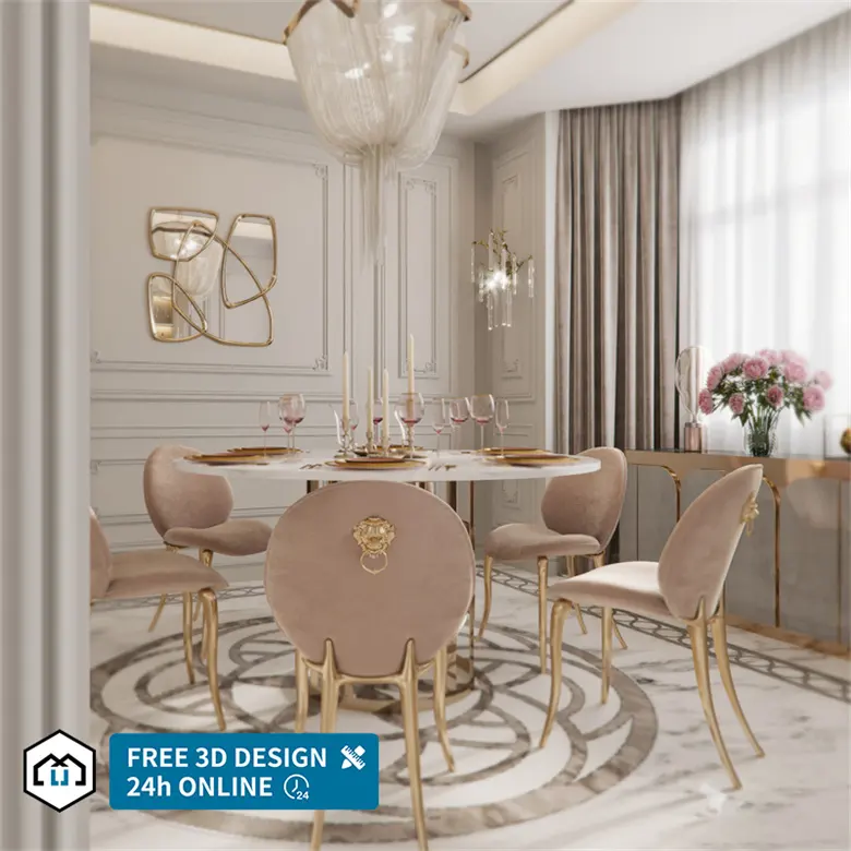 3D images villa building materials for decoration modern villa living room House Interior Design services