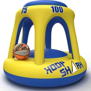 Swimming Pool Basketball Hoop Yellow/Blue Inflatable Hoop with Ball Water Play and Trick Shots Ultimate Summer Toy