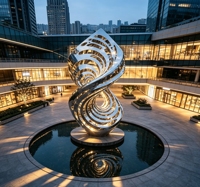 Sculpture Goutte d'Eau en Acier Inoxydable Poli Moderne, Statue en Forme de Larme Feng Shui pour Décoration Extérieure de Jardin, Parc, Place, Hôtel, Centre Commercial