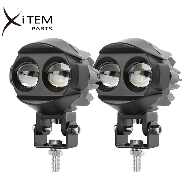Universal Motorcycle LED Headlight Spotlight Car LED Work Light 3000K 6000K Dual Color