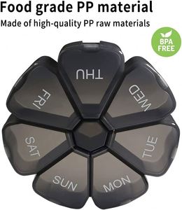 Black PP Weekly Pill Box <b>7</b> Days Medicine Organizer Case for Home Use - Product Image 4