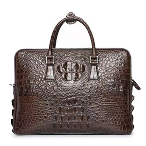 Handmade High Quality Genuine Patina Crocodile <strong>Leather</strong> <strong>Briefcase</strong> Luxury Real Crocodile <strong>Leather</strong> for Men Daily Usage - Product Image 2
