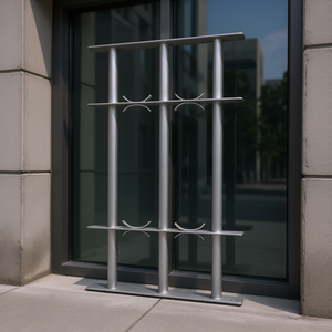 Grille de sécurité en acier réglable 39,4-59,1 pouces, argentée, accessoire pour fenêtre et porte, design industriel - Product Image 2