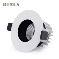 Spot LED encastré COB anti-éblouissement 10W pour hôtel, réglable, IP44, pour intérieur
