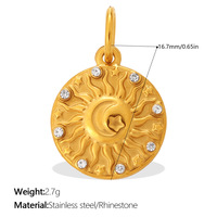 Nouveauté 2026 : Breloques personnalisées en acier inoxydable pour enfants, bijoux fantaisie, pendentifs étoile, lune, soleil, fleur, plaqué or 18 carats PVD pour la fabrication de bijoux