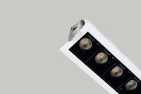 Plafonnier LED encastré à grille linéaire 5 têtes, boîtier en aluminium, CRI élevé Ra95, garantie 5 ans, dimmable, design européen, résidentiel