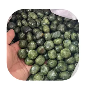 New arrivals 20-30mm crystals healing stones natural dark green Canadian jade tumbled stones for sale