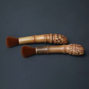 Bamboo Root Teapot Brush Cylinder Shape Coffee Brown Tea Ceremony Tool Zhejiang Origin - Product Image 1
