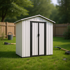 Casetta da Giardino Apex Roof per Esterni 5FTx3FT in Acciaio Zincato Verniciato a Polvere Bianco per Uso Esterno - Product Image 2