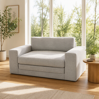 Canapé Cloud Deep Seat en velours côtelé avec coussin amovible, emballage sous vide portable pour chambre et salon