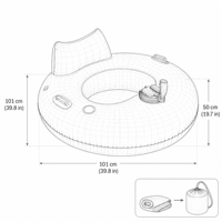 Fauteuil flottant électrique gonflable avec télécommande et direction à 360 degrés en PVC pour piscine et lac