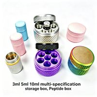 Boîte de rangement cylindrique personnalisée pour peptides, 3 ml, contient 6 flacons, étui de rangement réutilisable, boîte pour flacons de peptides, emballage protecteur portable