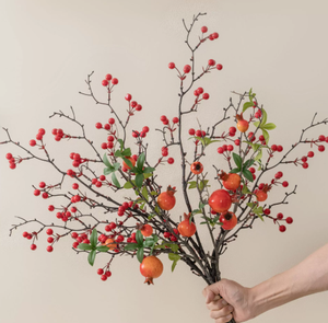 Ramas de <span class=keywords><strong>Granada</strong></span> Artificiales Estilo Salvaje, Tallos de Fruta Roja Falsos para Decoración de Mesa en el Hogar, Bodas y Fiestas - Product Image 3
