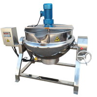 Marmite de cuisson industrielle électrique en acier inoxydable à double enveloppe 220V/380V pour la fabrication de confiture, facile à nettoyer, 100L