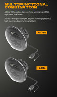 Autres accessoires de voiture Kit de phares à ampoule LED pour voiture Phares à LED de 7 pouces Phares ronds de 7 pouces pour auto
