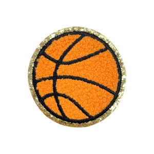 Accesorios de tela termoadhesivos DIY con bordado de toalla <span class=keywords><strong>Grite</strong></span> con borde dorado, con temática de béisbol, baloncesto y fútbol - Product Image 5