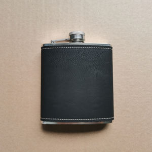 Kan Laserlogo Heupkolven Zijn 6Oz Lederen Roestvrijstalen Heupfles Met Wikkellederen Hoes - Product Image 2