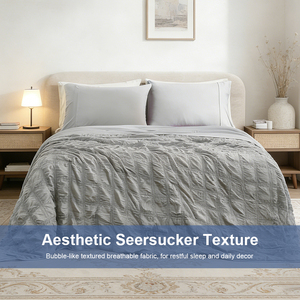 Couette alternative au duvet double face <span class=keywords><strong>en</strong></span> seersucker rafraîchissant à motif à bulles OEKO-TEX BSCI, livraison rapide - Product Image 4