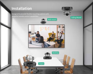 Caméras PTZ <span class=keywords><strong>sans</strong></span> <span class=keywords><strong>fil</strong></span> 2.4g Zoom optique 18X Full HD Live Streaming pour les services d'église/d'événements - Product Image 6