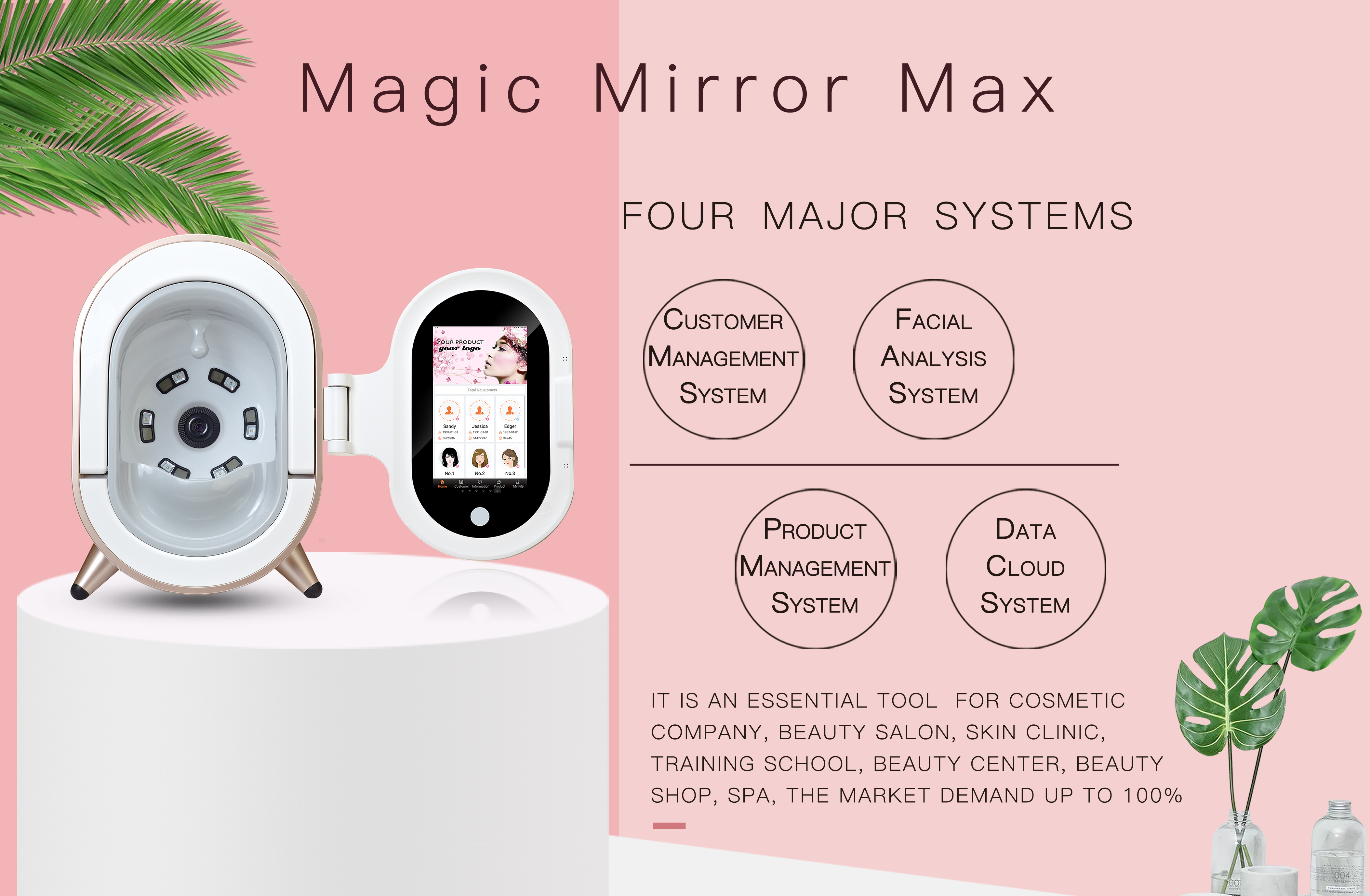 Skin Scope Face Analyzer Portable Skin Scanner Analysis For Beauty Salon