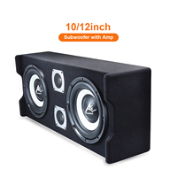 Subwoofer Mobil Aktif S-WA07 10/12 Inch 12V High Power Bass Box dengan Amplifier Terintegrasi dan Tweeter, Upgrade Audio Mobil