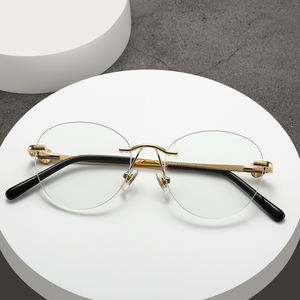 金属光学ガラスフレーム,新デザインリムレスガラスフレーム - Product Image 2