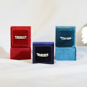 Caja de Anillos de Terciopelo para Boda, Diseño Cielo y Tierra de Weimei, Caja de Regalo para Joyería, Caja de Empaque para Ceremonia de Boda - Product Image 4