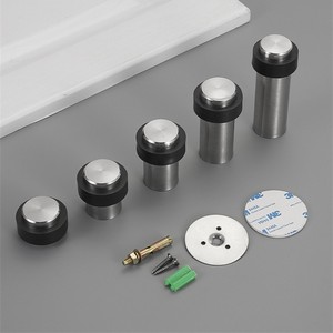 <span class=keywords><strong>Butée</strong></span> <span class=keywords><strong>de</strong></span> <span class=keywords><strong>porte</strong></span> cylindrique en acier inoxydable <span class=keywords><strong>de</strong></span> conception moderne, hauteur 28MM 46MM 60MM 80MM 100MM, tête en caoutchouc noir - Product Image 1