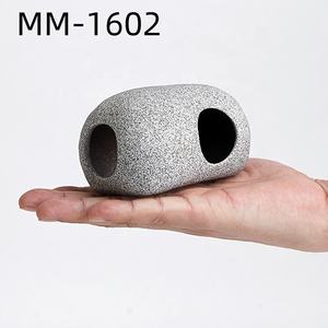 Grotte de roche pour animaux aquatiques pour élever, jouer et se reposer, ornements d'aquarium en céramique sûrs et Non toxiques - Product Image 4