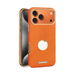 Funda Magnética de Cuero PU de Alta Calidad con Logotipo Hueco para iPhone 17 13 14 15 16 Pro Max 17 Air, Cubierta Protectora con Marco Plateado - Product Image 1