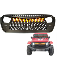 Calandre de pare-chocs avant JK JL 2024 style requin avec LED, accessoires 4x4 pour Wrangler JK JL Gladiator JT 2024