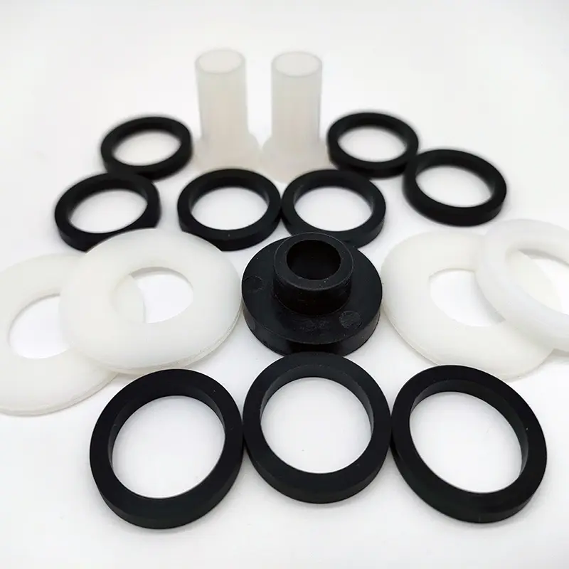 custom low-friction plastic black PA66 shim glass filled ptfe nylon washer round plastic spacer