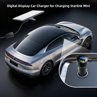 Cargador de Coche 2 en 1, Fuente de Alimentación para Starlink Mini + Carga de Teléfono, Entrada de 12-24V, Pantalla LED de Voltaje, Compatible con Todos los Vehículos