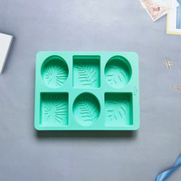Moule en silicone rectangulaire à 6 cavités en forme de feuille (Modèle 604) pour la fabrication de savon, l'artisanat