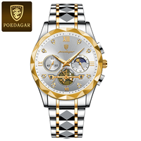 POEDAGAR 996 Vente directe d'usine Montre chronographe de marque haut de gamme funky Logo personnalisé Prix bas Montres à quartz pour hommes Bracelet en acier inoxydable